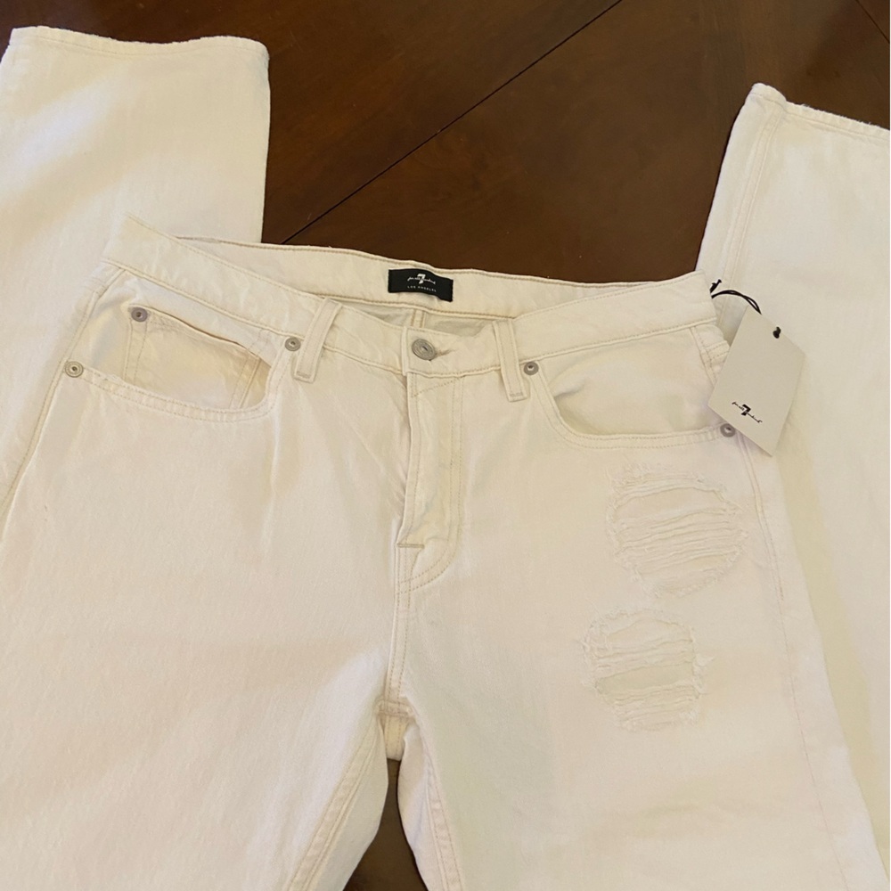 7 for All Mankind Men’s White Jeans Premium Unworn Sz 32 - Picture 2 of 9